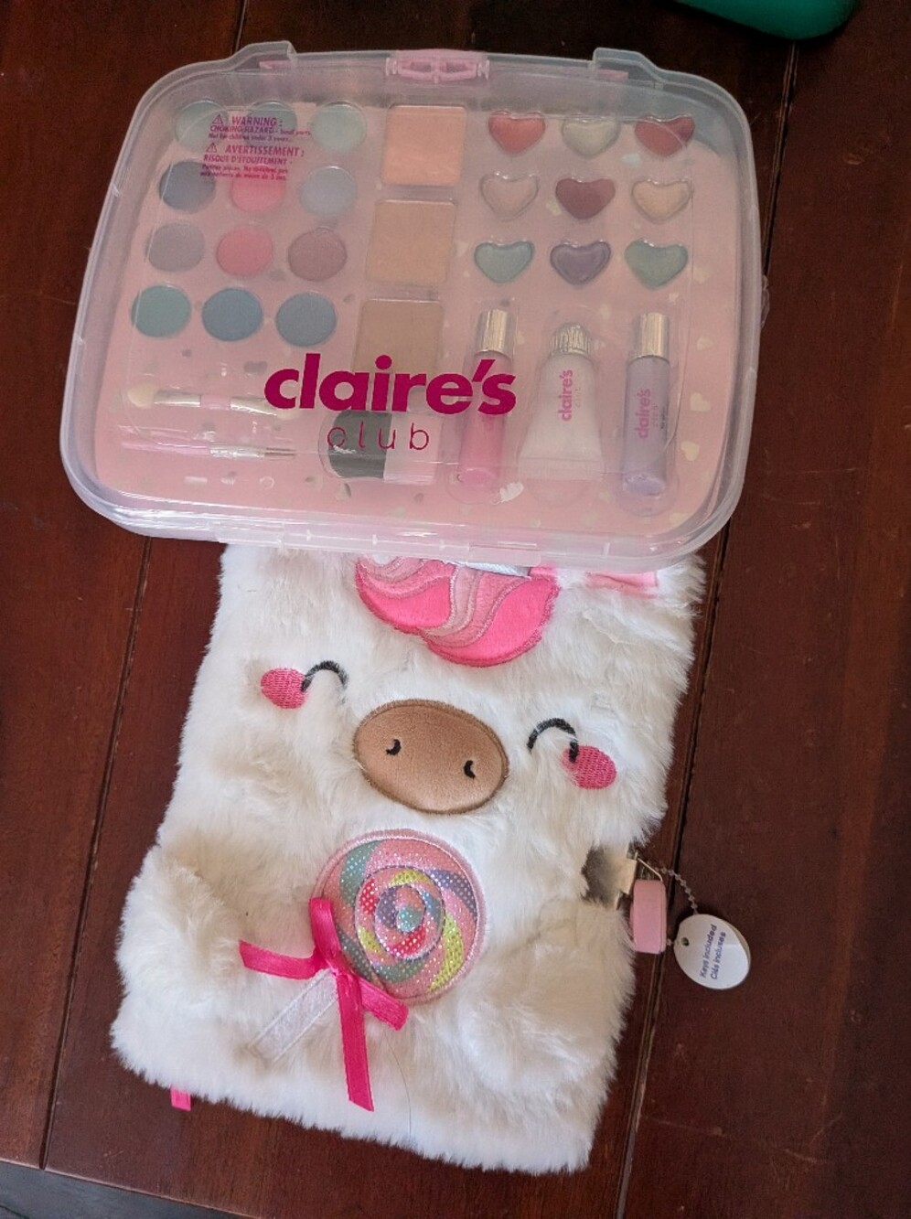 Claire's Pink and White Plush Unicorn Makeup Kit